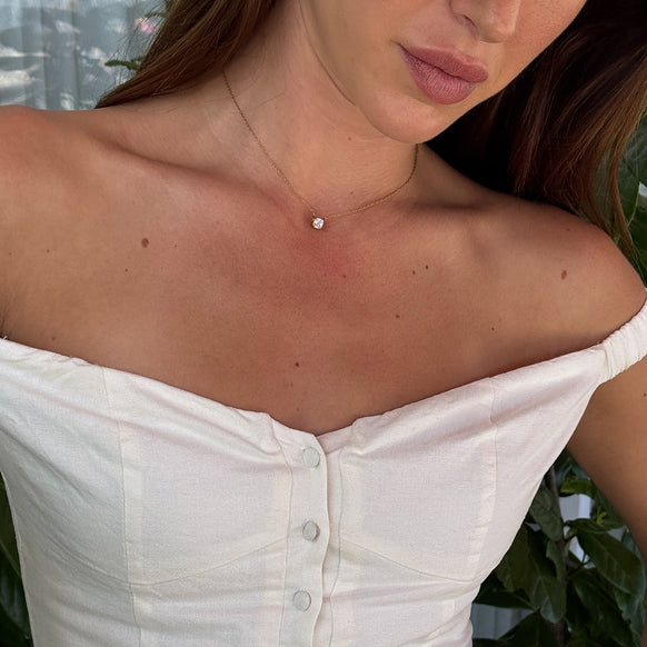 Floating Cushion Krystal Halskæde 18K Guldbelagt