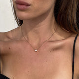 Floating Cushion Krystal Halskæde 18K Guldbelagt