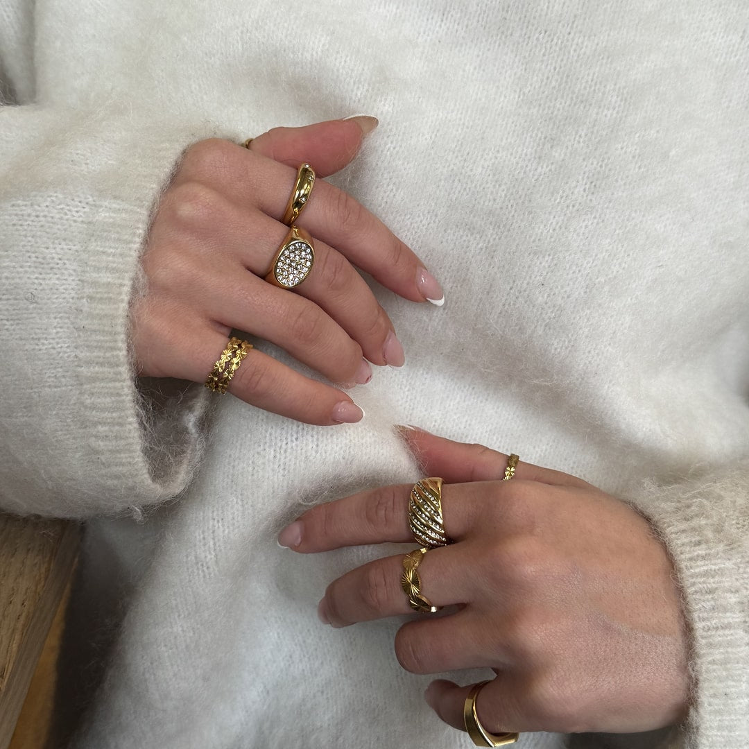 Sun Kiss Eternity ring 18K guldbelagt 3mm Camilla Krøyer Jewellery