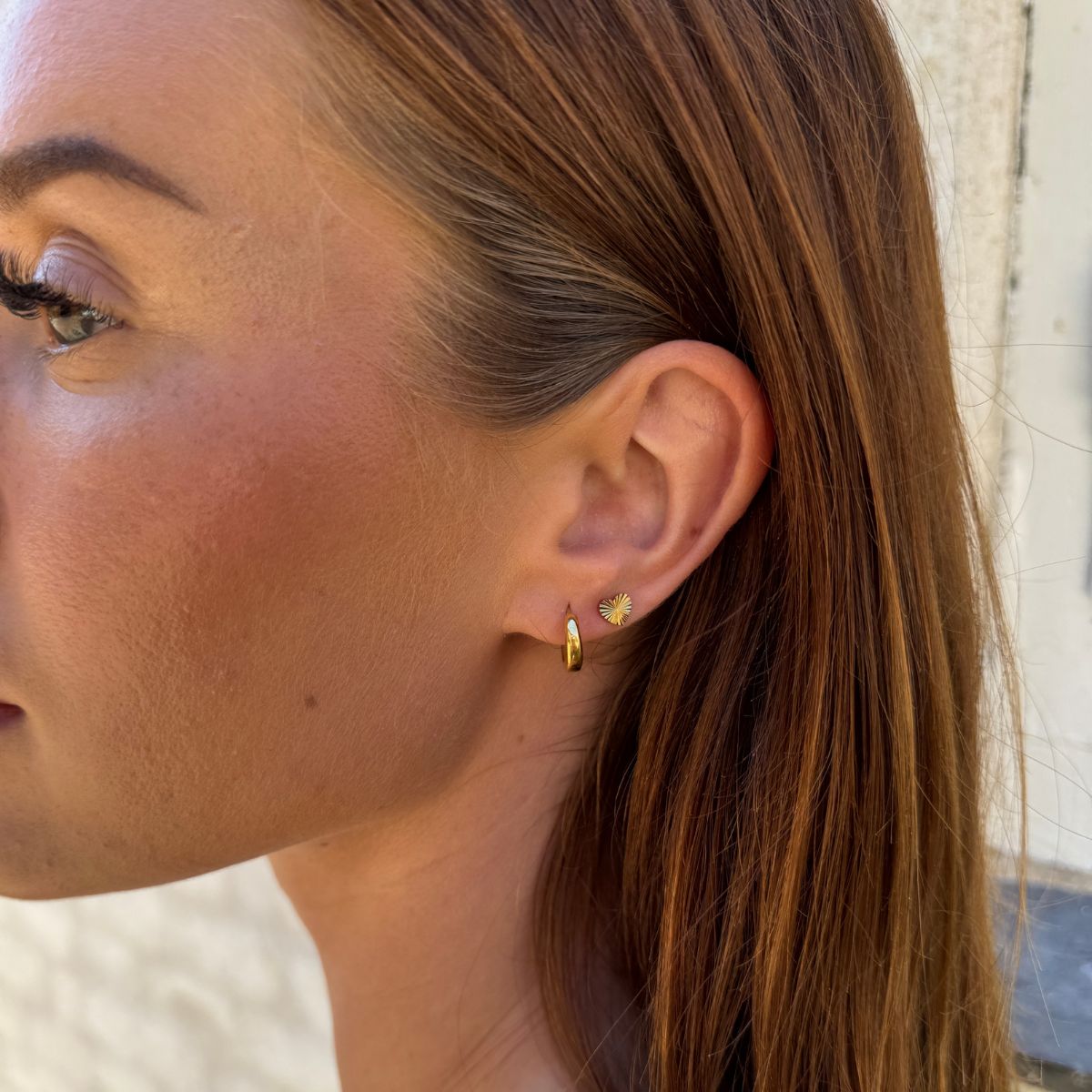 Sun Kiss Heart Stud Øreringe 18K Guldbelagt Camilla Krøyer Jewellery