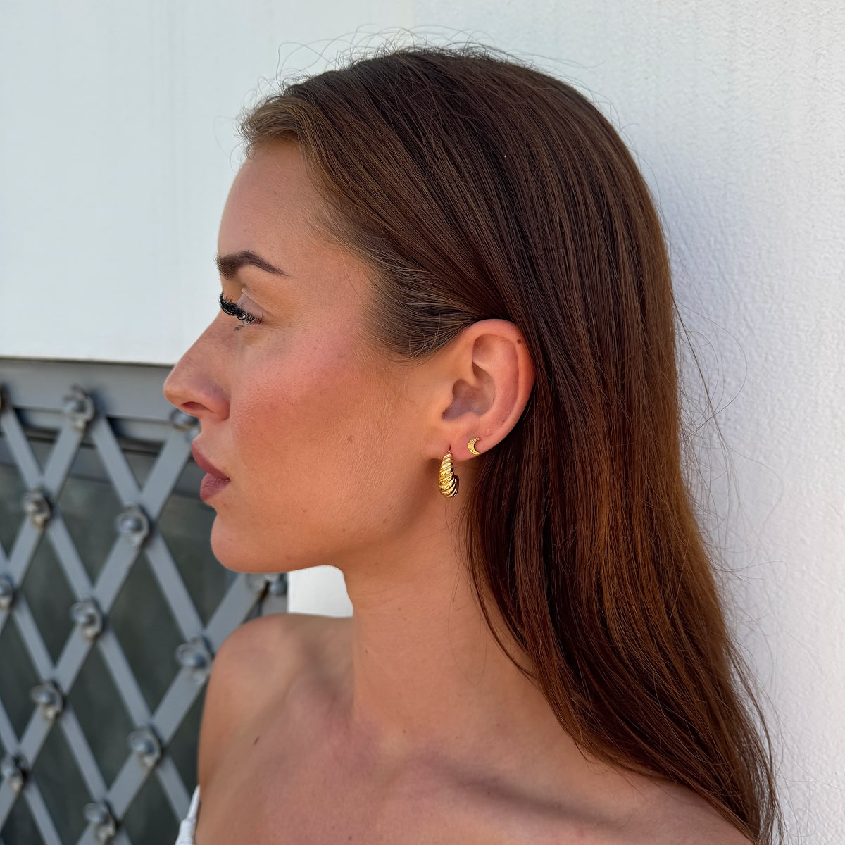 Sun Kiss Moon Stud Øreringe 18K Guldbelagt Camilla Krøyer Jewellery