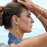 Krystal Perle Drop Øreringe 18K Guldbelagt Lang