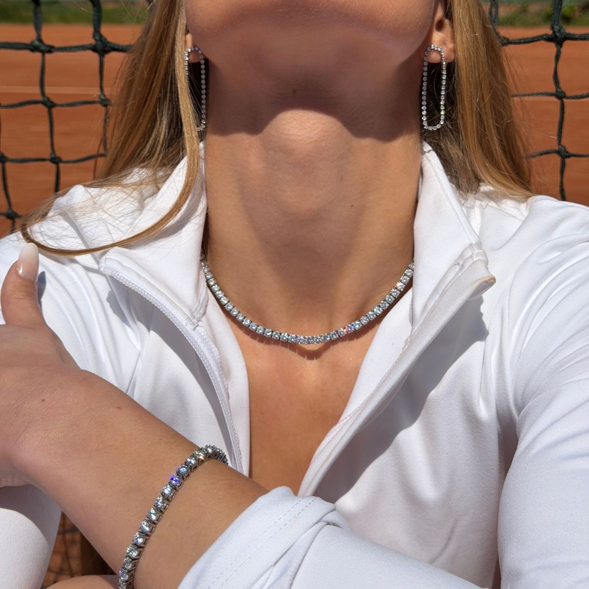 Tennis Luxe Sæt Sølvfarvet 4mm