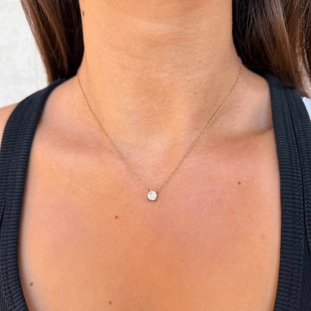 Floating Cushion & Krystal Perle 18K Guldbelagt Sæt