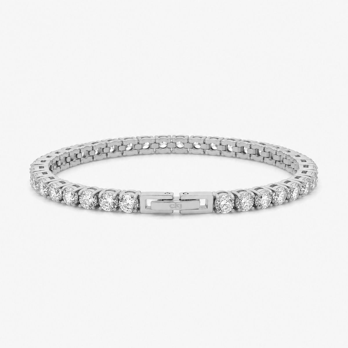 Tennis Luxe Armbånd Sølvfarvet 4mm