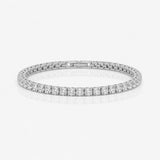 Tennis Luxe Armbånd Sølvfarvet 4mm