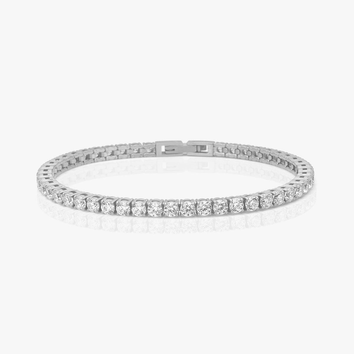 Tennis Luxe Armbånd Sølvfarvet 3mm