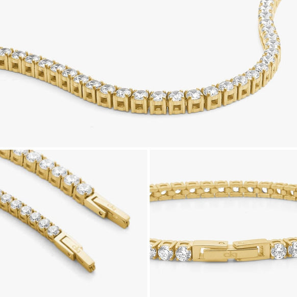 Tennis Luxe Armbånd 18K Guldbelagt 4mm