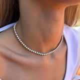 Tennis Luxe Halskæde 18K Guldbelagt 4mm