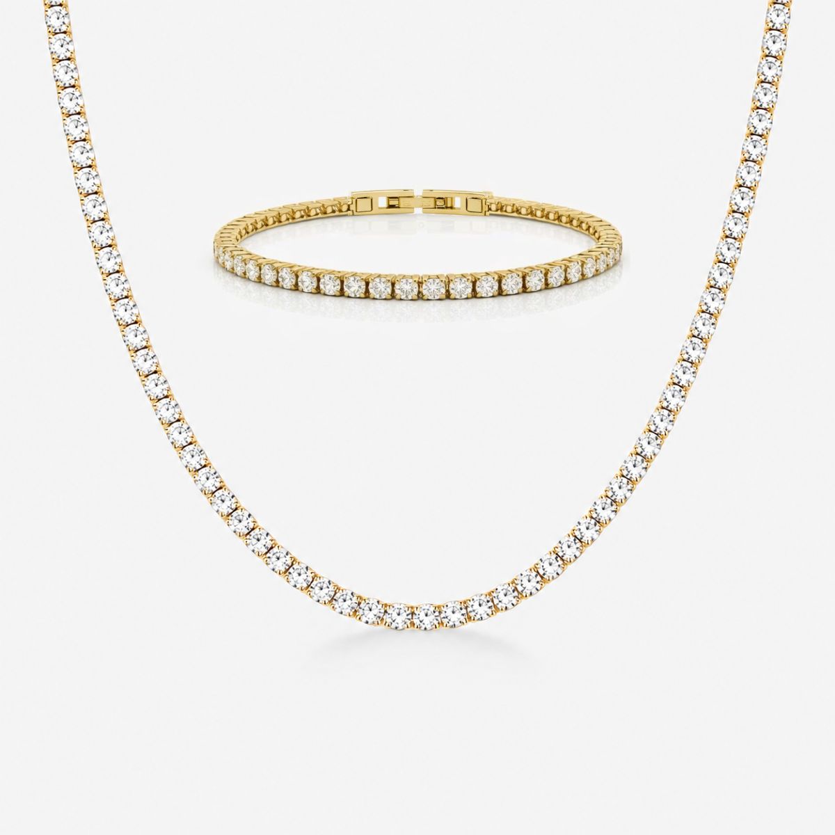 Tennis Luxe Armbånd Sølvfarvet 3mm