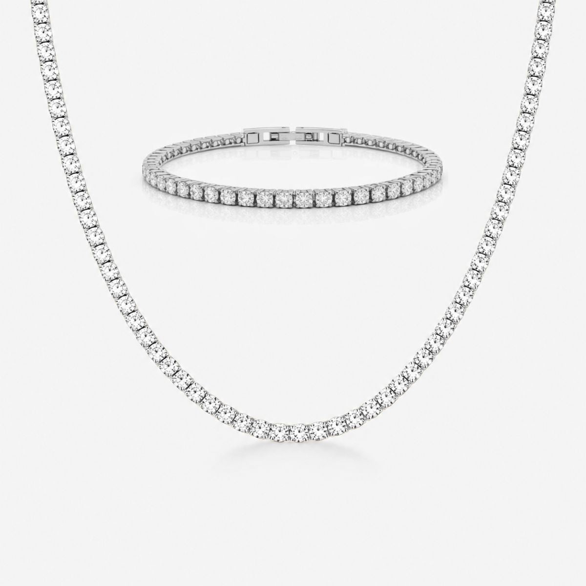 Tennis Luxe Armbånd Sølvfarvet 3mm