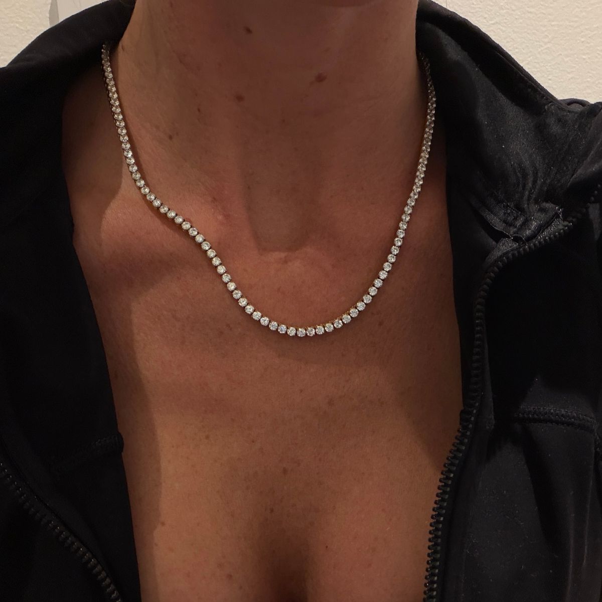 Tennis Luxe Halskæde Sølvfarvet 3mm