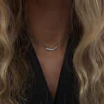 Floating Row Krystal Halskæde 18K Guldbelagt