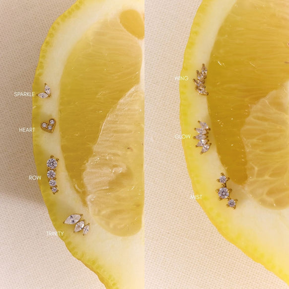 Mist Krystal Stud Øreringe 18K Guldbelagt