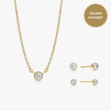 Floating Crystal Set 18K Gold Plated