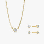 Floating Crystal Set 18K Gold Plated