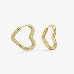 Heart Scoria Creoler 18K Guldbelagt Stor