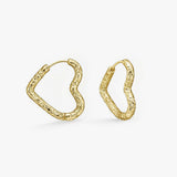 Heart Scoria Creoler 18K Guldbelagt Stor