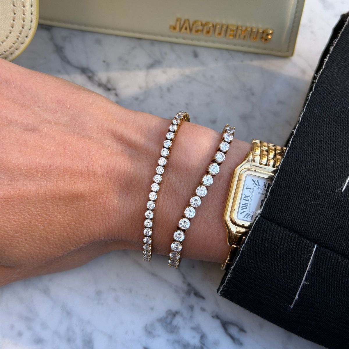 Tennis Luxe Armbånd 18K Guldbelagt 3mm