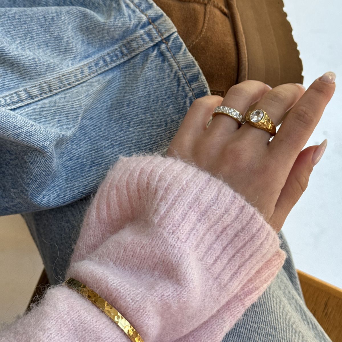 Eternity Krystal Ring 18K Guldbelagt