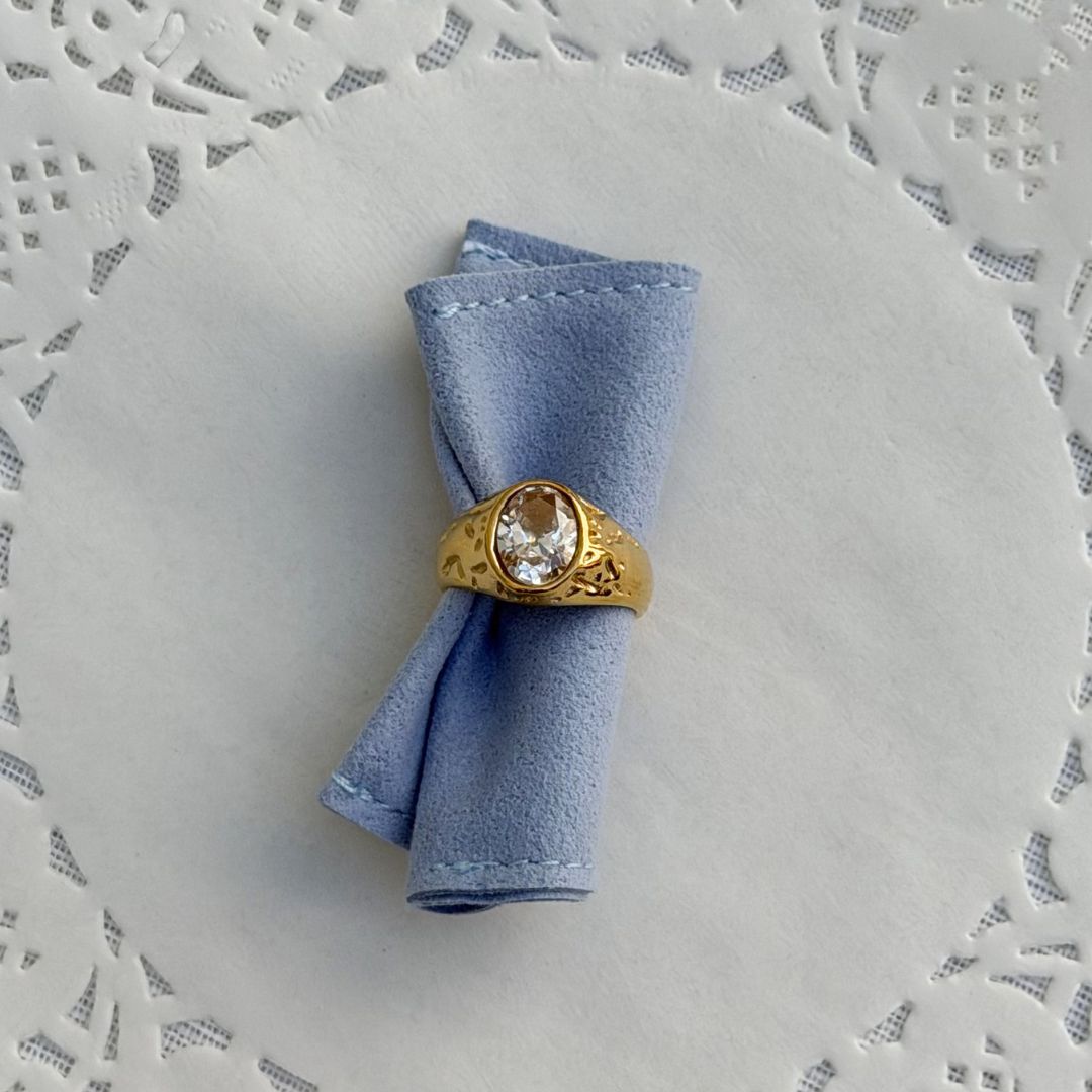 Krystal Band Ring 18K Guldbelagt 2mm