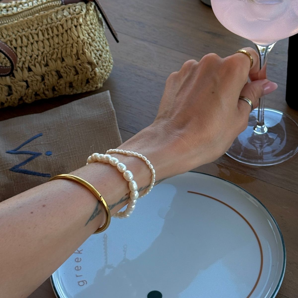 Classic perle armbaand 7mm og 3mm Camilla Kroeyer Jewellery