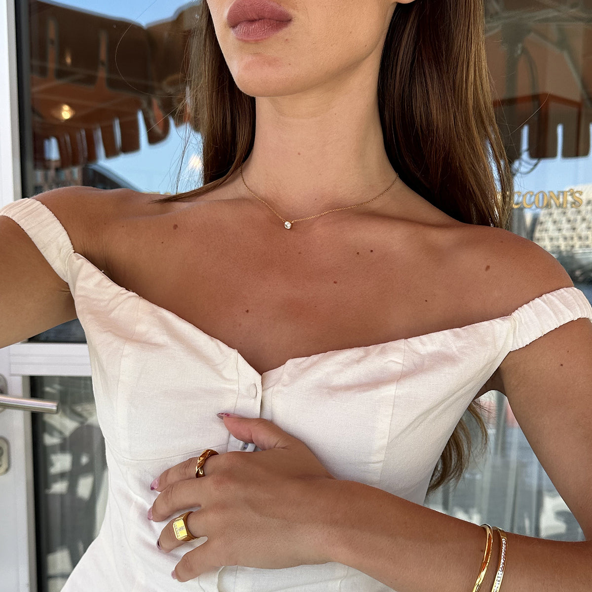 Floating krystal halskaede 18k guldbelagt Camilla Kroeyer Jewellery