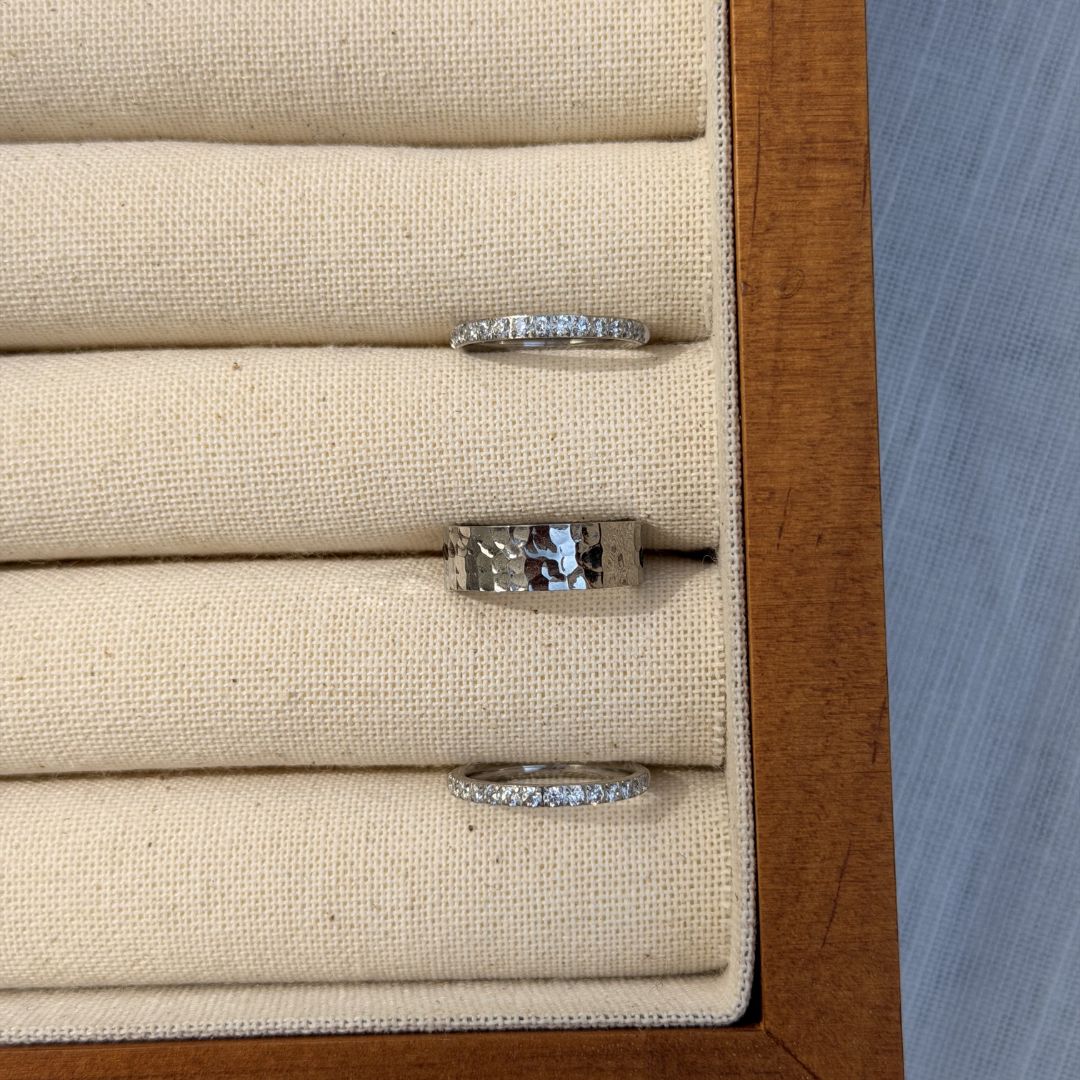 Hamret & Krystal Bangle Sæt 18K Guldbelagt