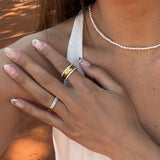 Krystal Band Ring 18K Guldbelagt 2mm