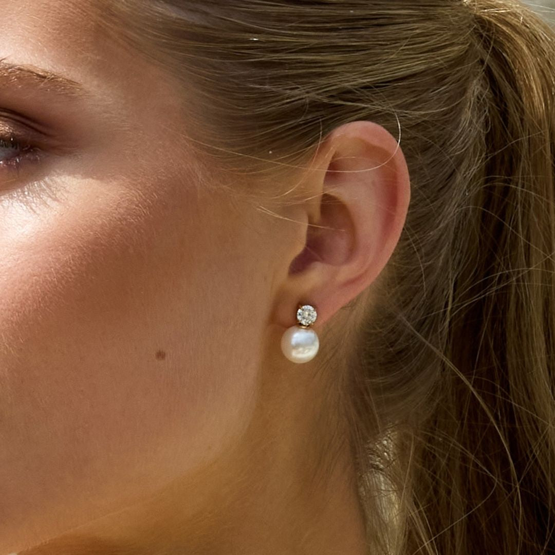 Krystal Perle Øreringe 18K Guldbelagt