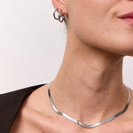 Flad Slangekaede Soelvfarvet 4mm Camilla Kroeyer Jewellery 