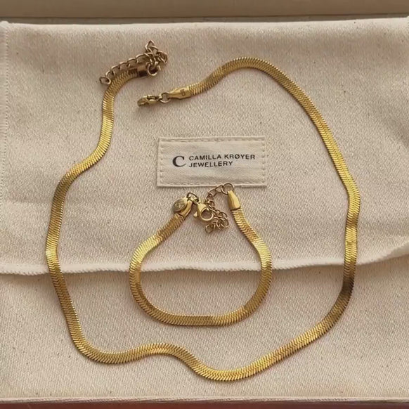 Flad Slangekæde 18K Guldbelagt 4mm
