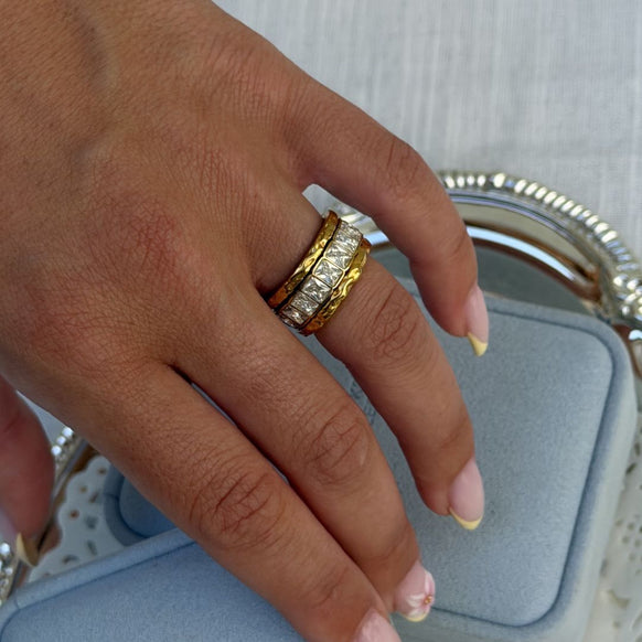 Scoria & Eternity Ringe 18K Guldbelagt Sæt