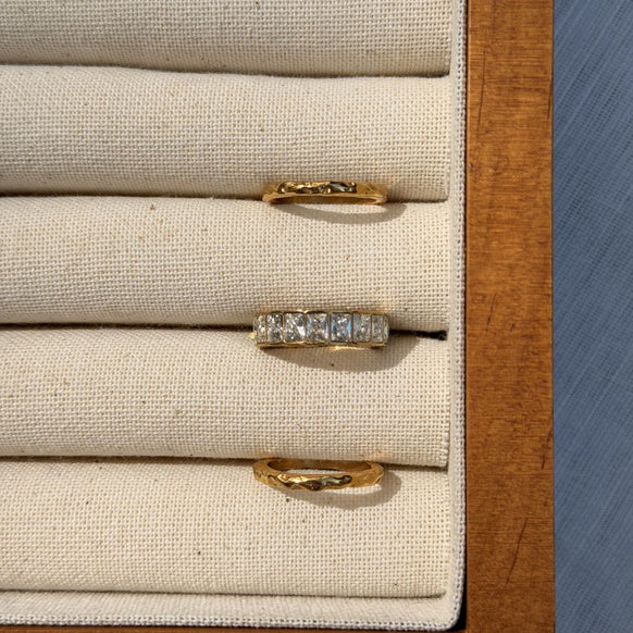 Scoria & Eternity Ringe 18K Guldbelagt Sæt
