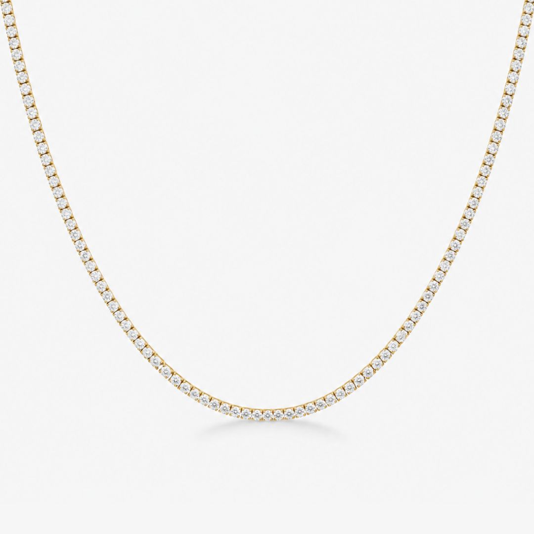 Tennis Luxe Halskæde 18K Guldbelagt 3mm
