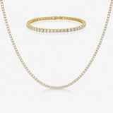 Tennis Luxe Sæt 18K Guldbelagt 3mm