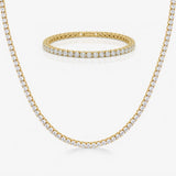 Tennis Luxe Sæt 18K Guldbelagt 4mm