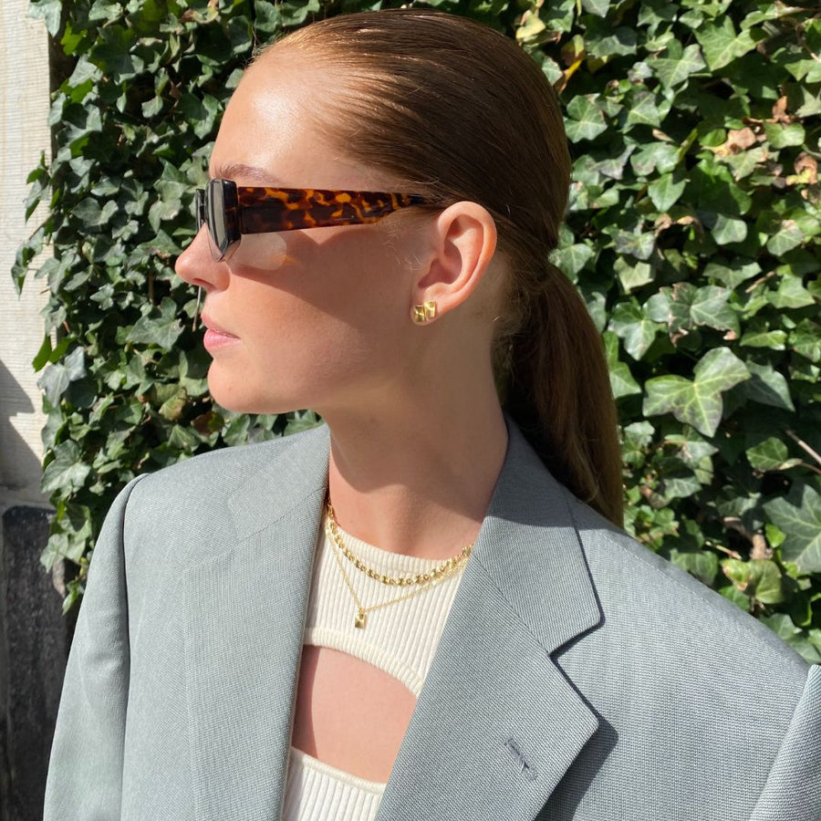 Sun Kiss Halskæde 18K Guldbelagt Firkantet Mini - Camilla Krøyer Jewellery
