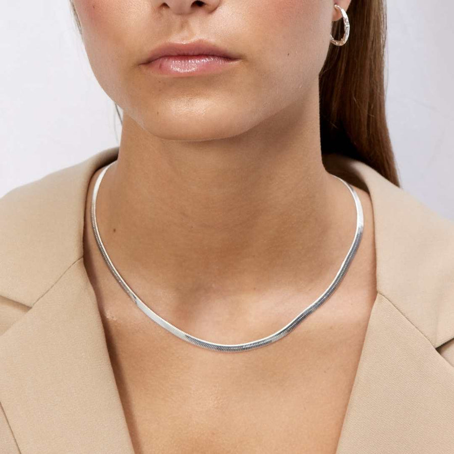 Camilla Krøyer Jewellery Flad Slangekæde 925 Sølvbelagt 4mm