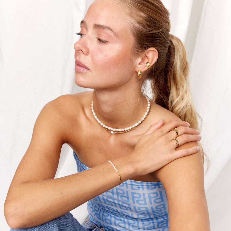 Panser Facet Perle Armbånd 18K Guldbelagt 3mm camilla krøyer jewellery