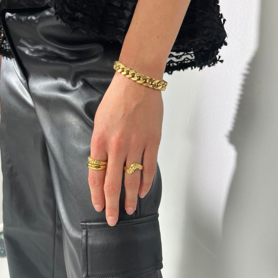 Camilla Krøyer Jewellery Scoria Wave Ring 18K Guldbelagt Stor