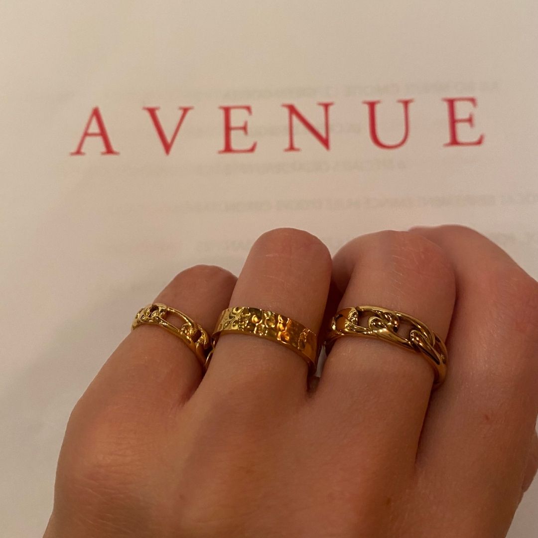 Camilla Krøyer Jewellery Hamret Band Ring 18K Guldbelagt 4mm
