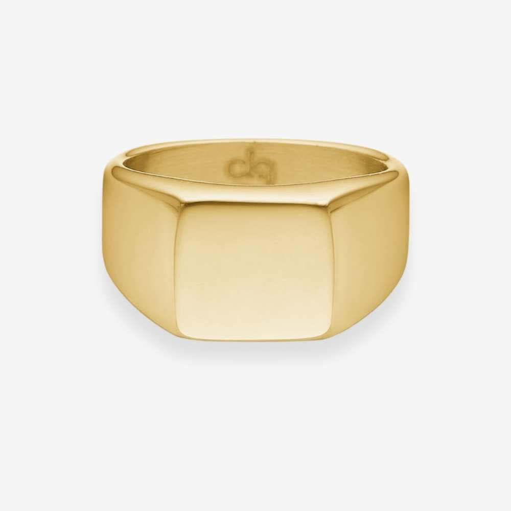Camilla Krøyer Jewellery Firkantet Signet Ring 18K Guldbelagt