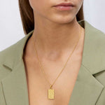 Camilla Krøyer Jewellery Hamret Halskæde 18K Guldbelagt Firkantet Stor