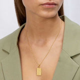 Camilla Krøyer Jewellery Hamret Halskæde 18K Guldbelagt Firkantet Stor