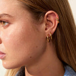 Camilla Krøyer Jewellery Classic Creoler 18K Guldbelagt 16mm og Scoria