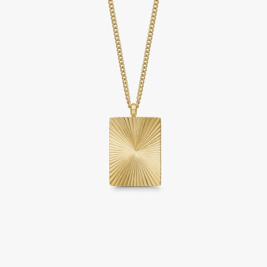 Sun Kiss Halskæde 18K Guldbelagt Firkantet Stor - Camilla Krøyer Jewellery
