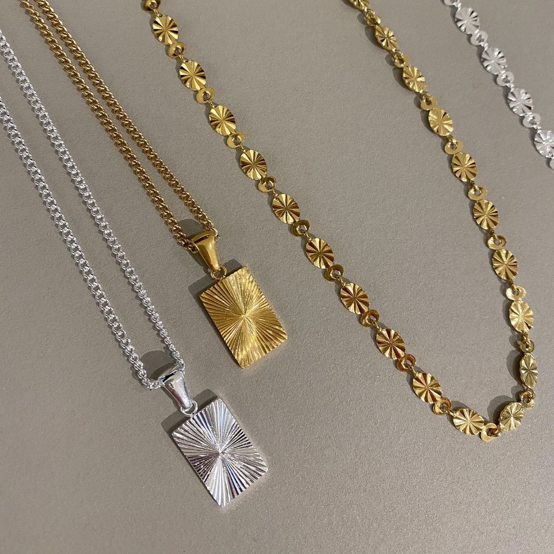 Sun Kiss Halskæde 18K Guldbelagt Firkantet Lille Camilla Krøyer Jewellery