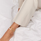 Flad Slange Ankelkæde 18K Guldbelagt 4mm Camilla Kroeyer Jewellery 03