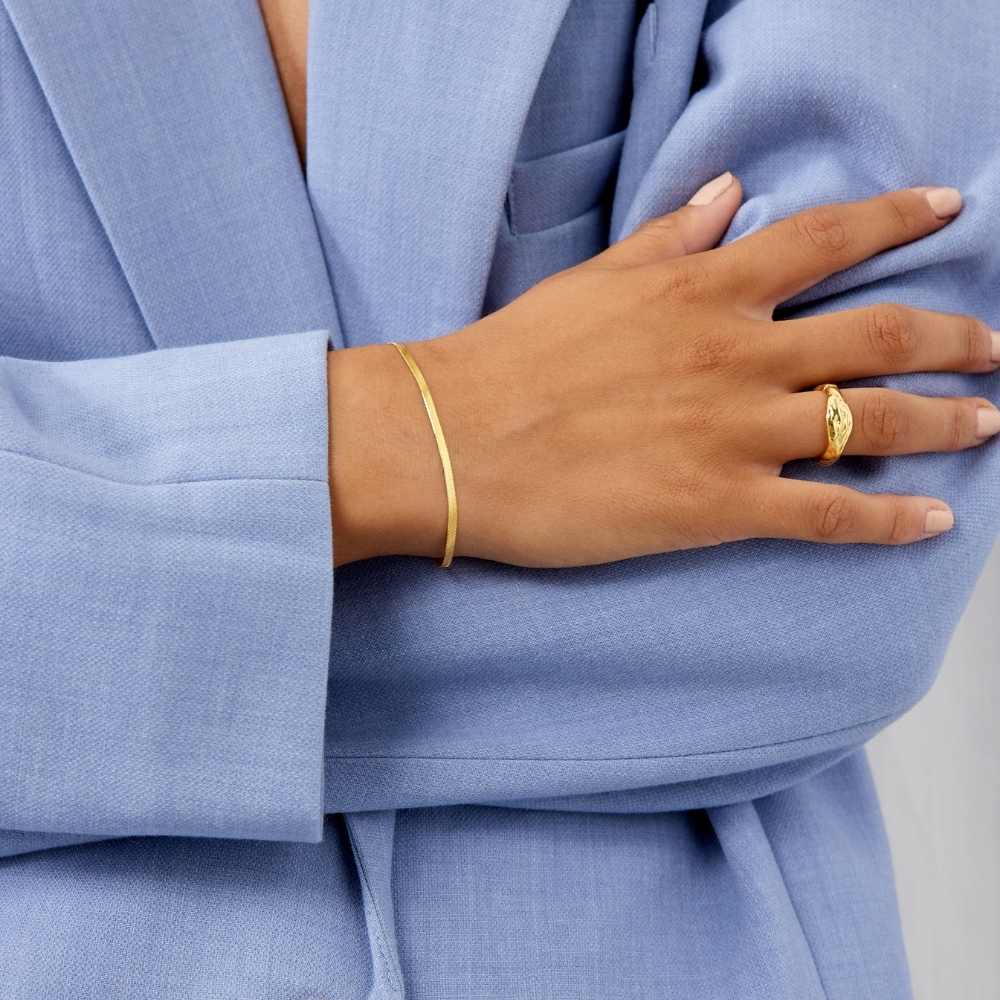 Camilla Krøyer Jewellery Flad Slange Armbånd 18K Guldbelagt 2mm Camilla Krøyer Jewellery 02